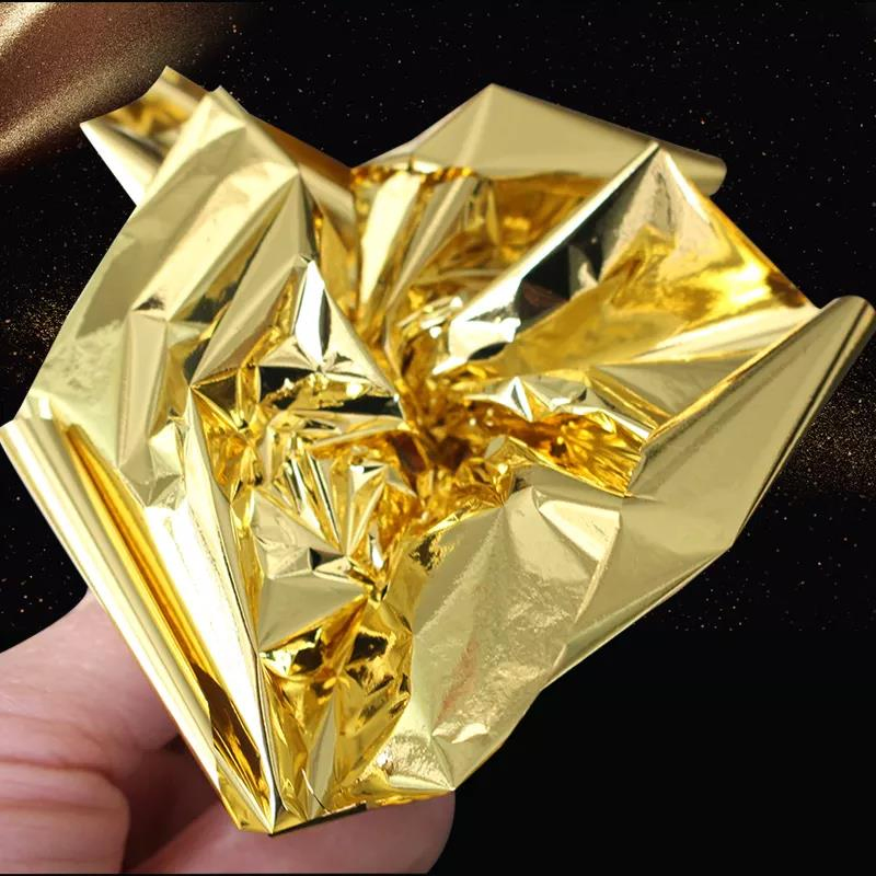 Brand New Product Taiwan Hand-Grasp Gold Leaf Sheets 14*14 Cm for Art Gliding Furniture Craft and So on Decorating