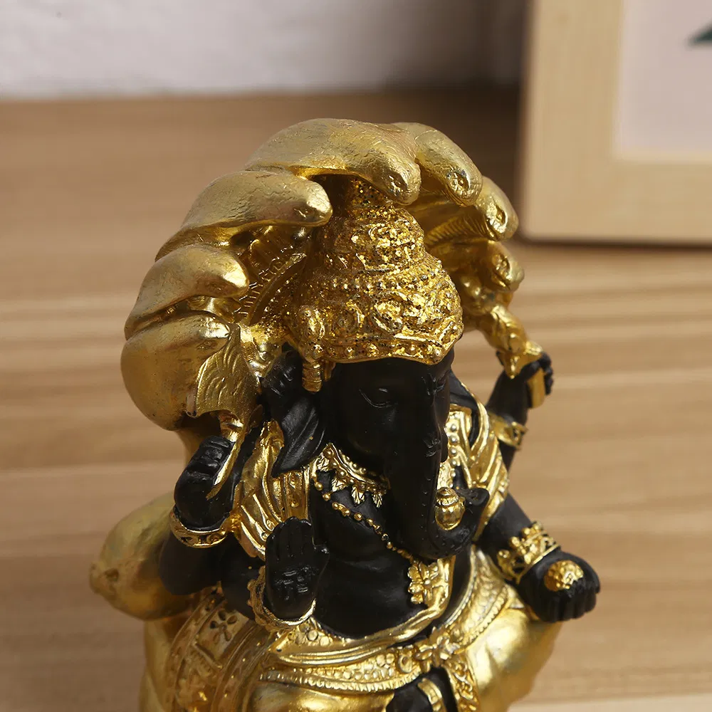 13cm 5inch Resin Craft Ornament Desktop Home Decorations Buddha Statue Crafts Handmade Indian Elephant God Snake Head