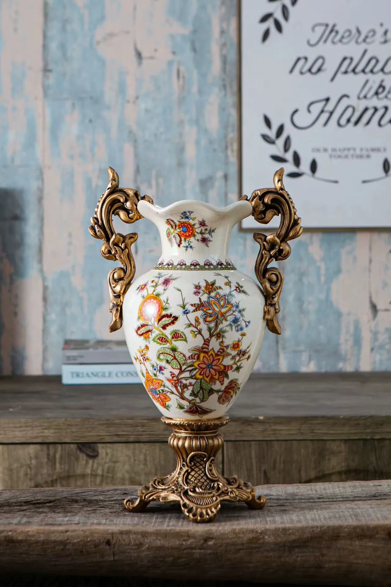 French Rococo Style Ceramic Vase with Gilded Bronze Mounts