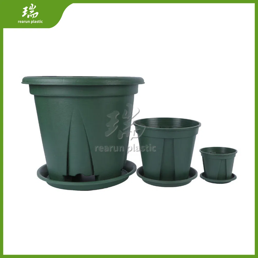 Rearun Garden Flower Pot China Factory Plastic Hard Wearing Drainage Hole High-Strength Comfortable Office Garden Planter