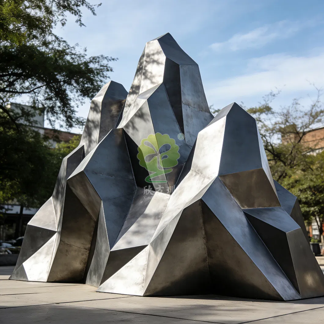 Customized Large Stainless-Steel Rockery Model Sculpture Garden Landscape Outdoor Abstract Special-Shaped Ornaments
