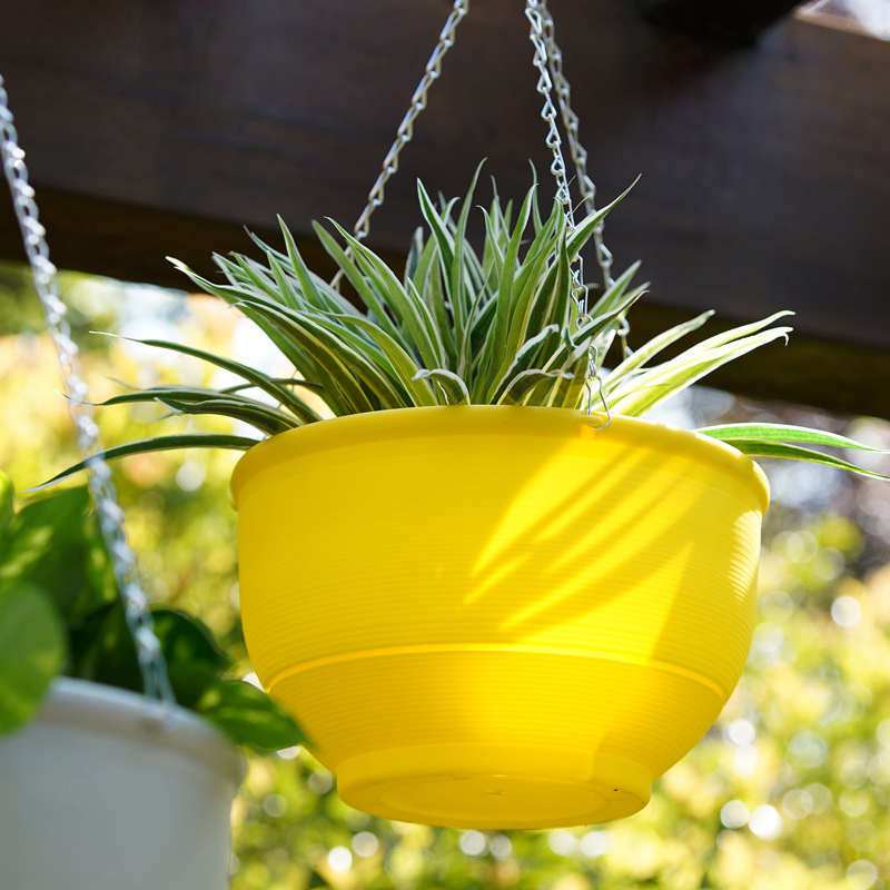Self-Watering Hanging Flower Pot with Detachable Base for Gardens Bl17469