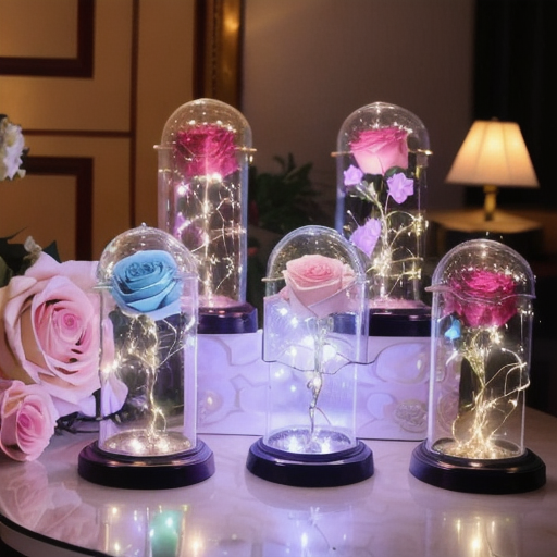 High Transparency Glass Dome with Base for Decorative Flowers