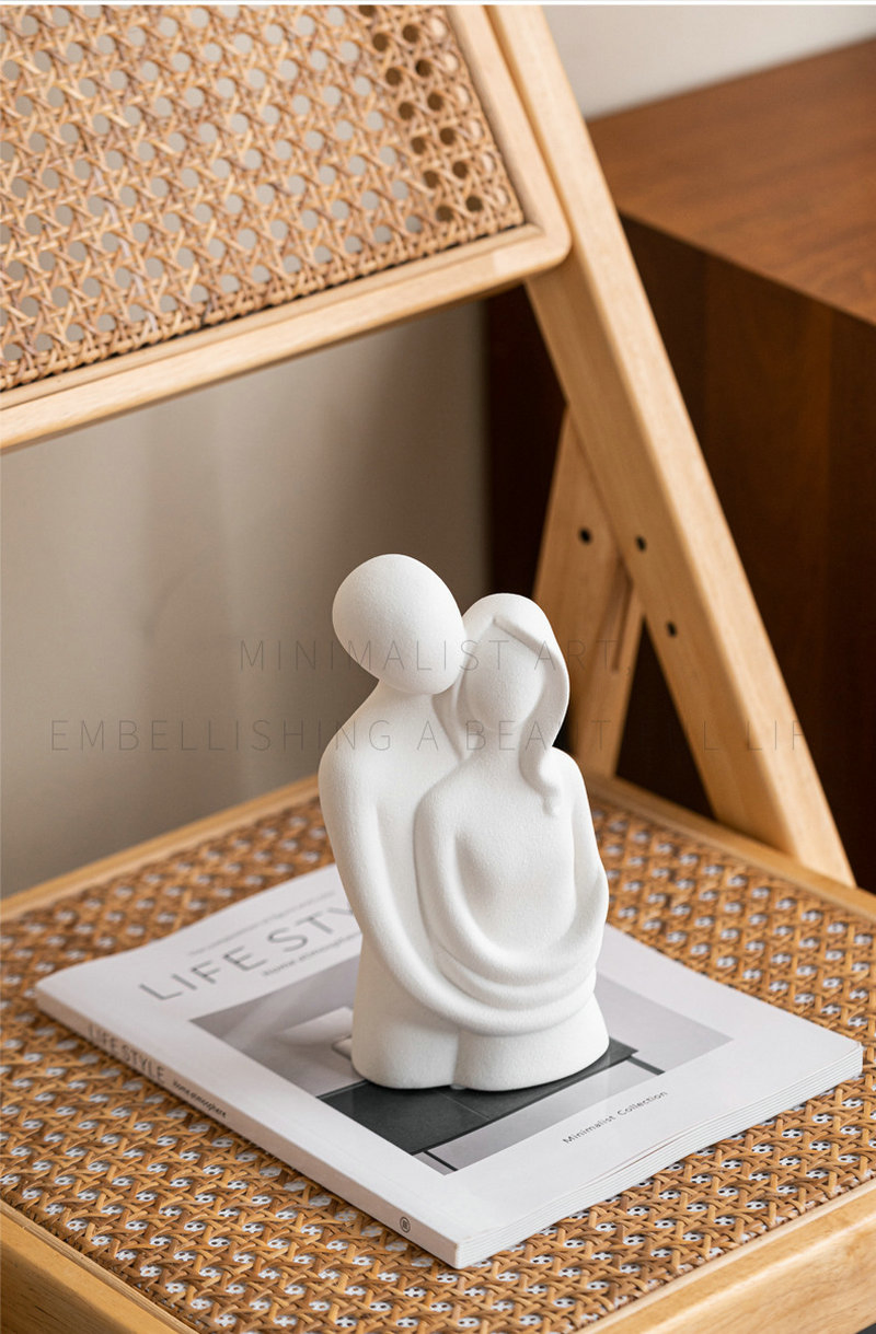 Couple Hugging Statue Modern Abstract Art Sculptures Ez29551