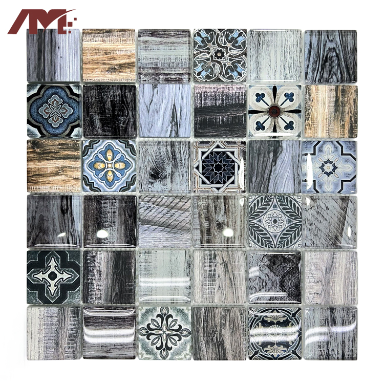Antique Retro Pattern Cheap Price Ceramic Wall Glass Crystal Mosaic Tiles