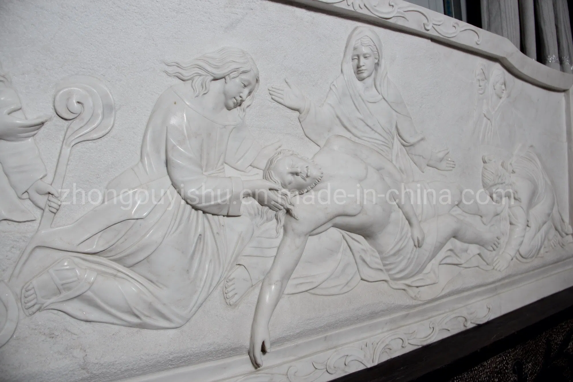 Cross Stations Carving Marble Relief Church Religious Sculpture Decoration