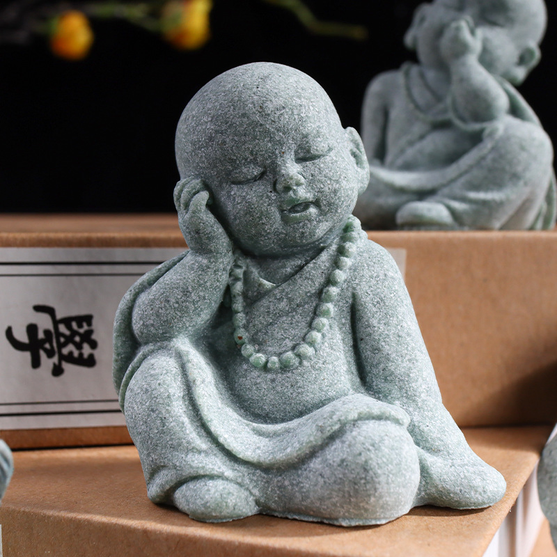 6cm 2.4inch Cute Little Monk Ornaments Flowers Garden Bonsai Rockery Landscaping Landscape Buddha Handicraft