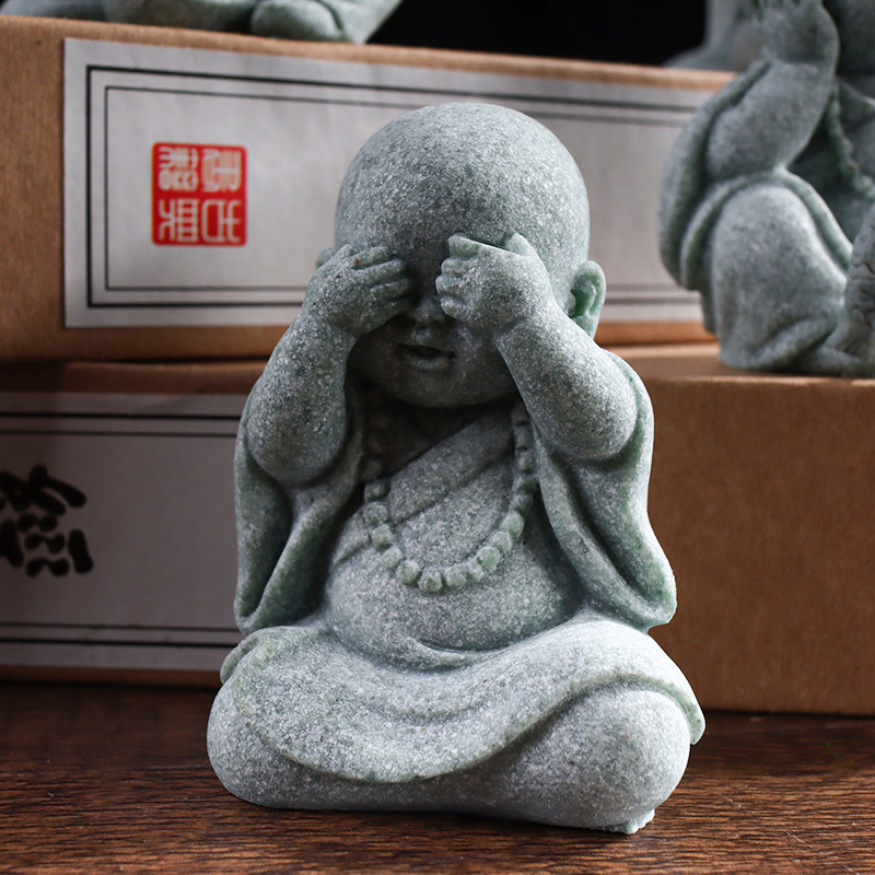 6cm 2.4inch Cute Little Monk Ornaments Flowers Garden Bonsai Rockery Landscaping Landscape Buddha Handicraft