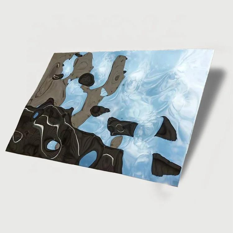 Wall Panel Water Ripple Hammered Stainless Steel Decorative Sliver Press Plate