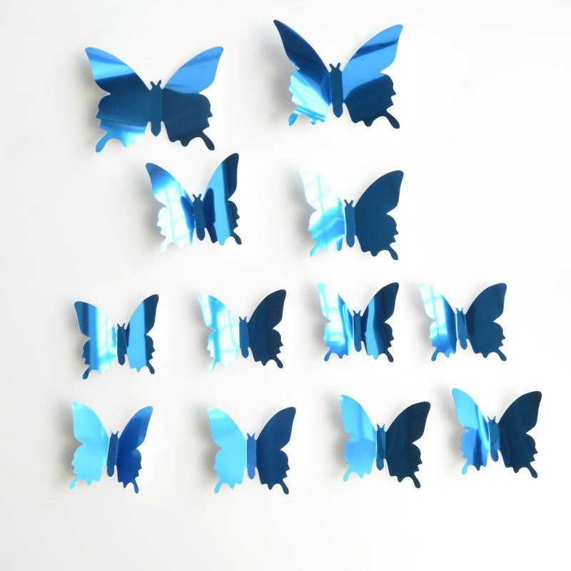 Acrylic Glitter Butterfly Mirror Wall Self Dhesivestickers DIY Home Decor