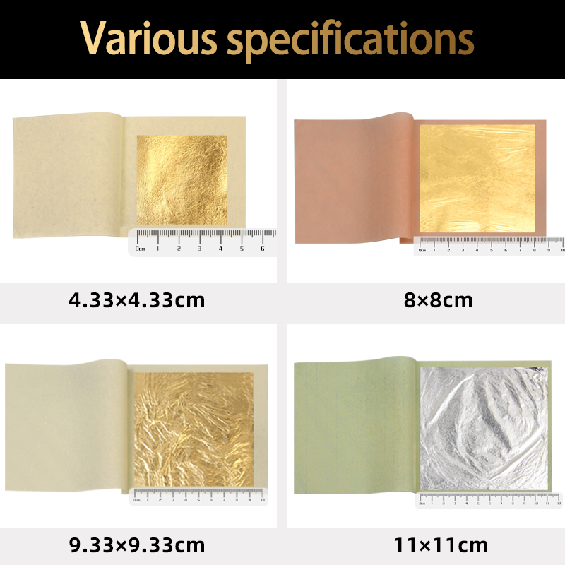 24K Pure Gold Leaf Art 98%-99% Leaf Foil for Metal, Furniture Decoration, Gilding Outdoor Statues