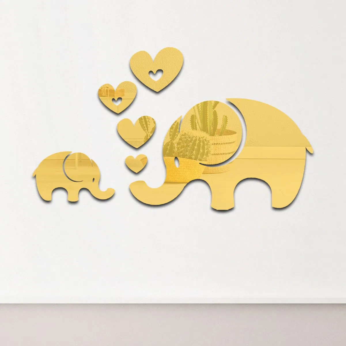 Scandi Baby Elephant 3D Acrylic Wall Art New Animal Silhouette Decor Wholesale