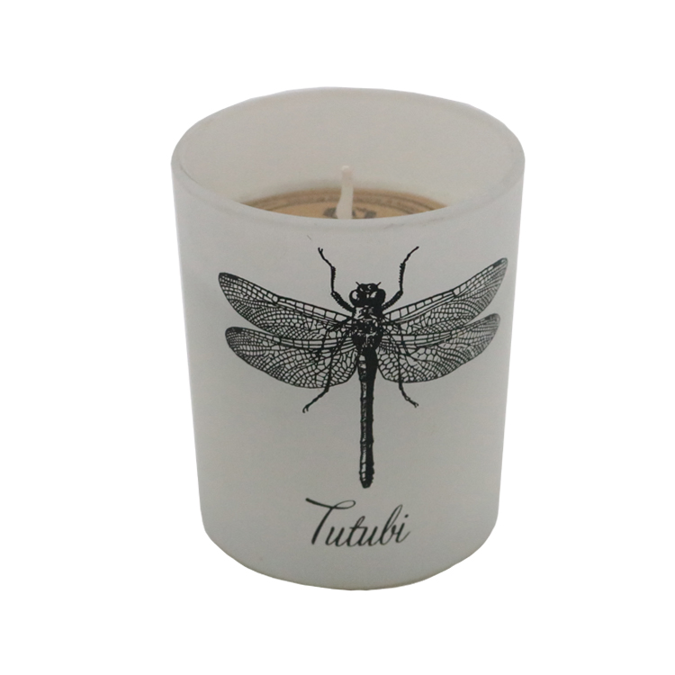 Festive Scented Glass Candle with Gold Accents