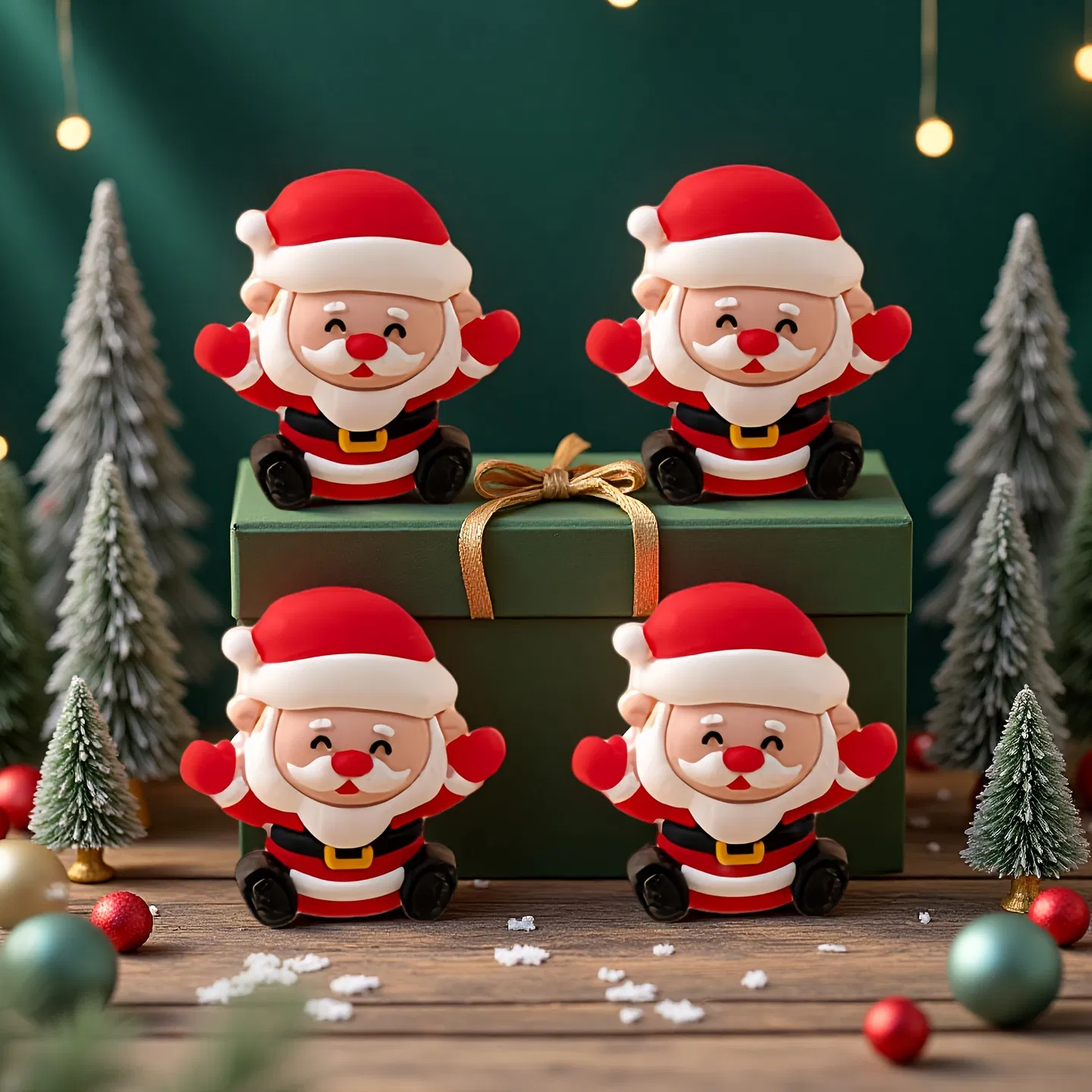 Christmas Santa Snowman Elk Bear Ornament