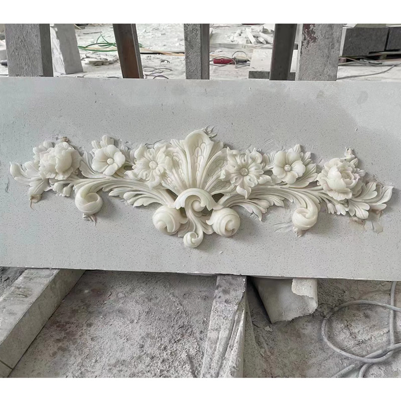 Customized Design Polished White/Beige Marble Architectural Carving Stone Relief Carving for Home Decoration