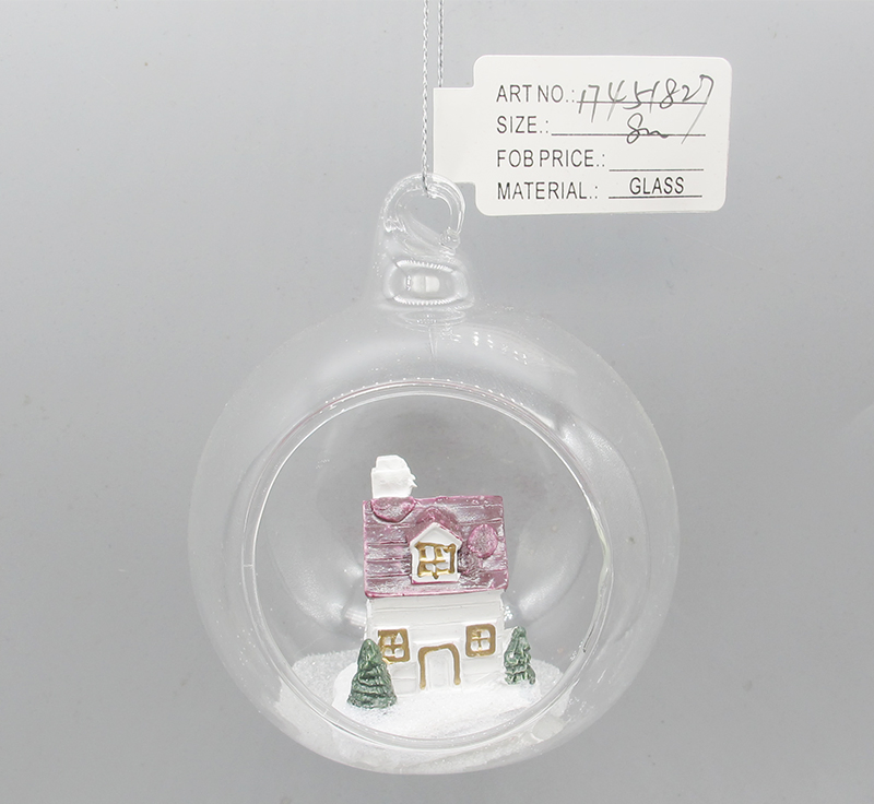 Unique Christmas Pattern Motif Artificial Glass Ball with RoHS Certification