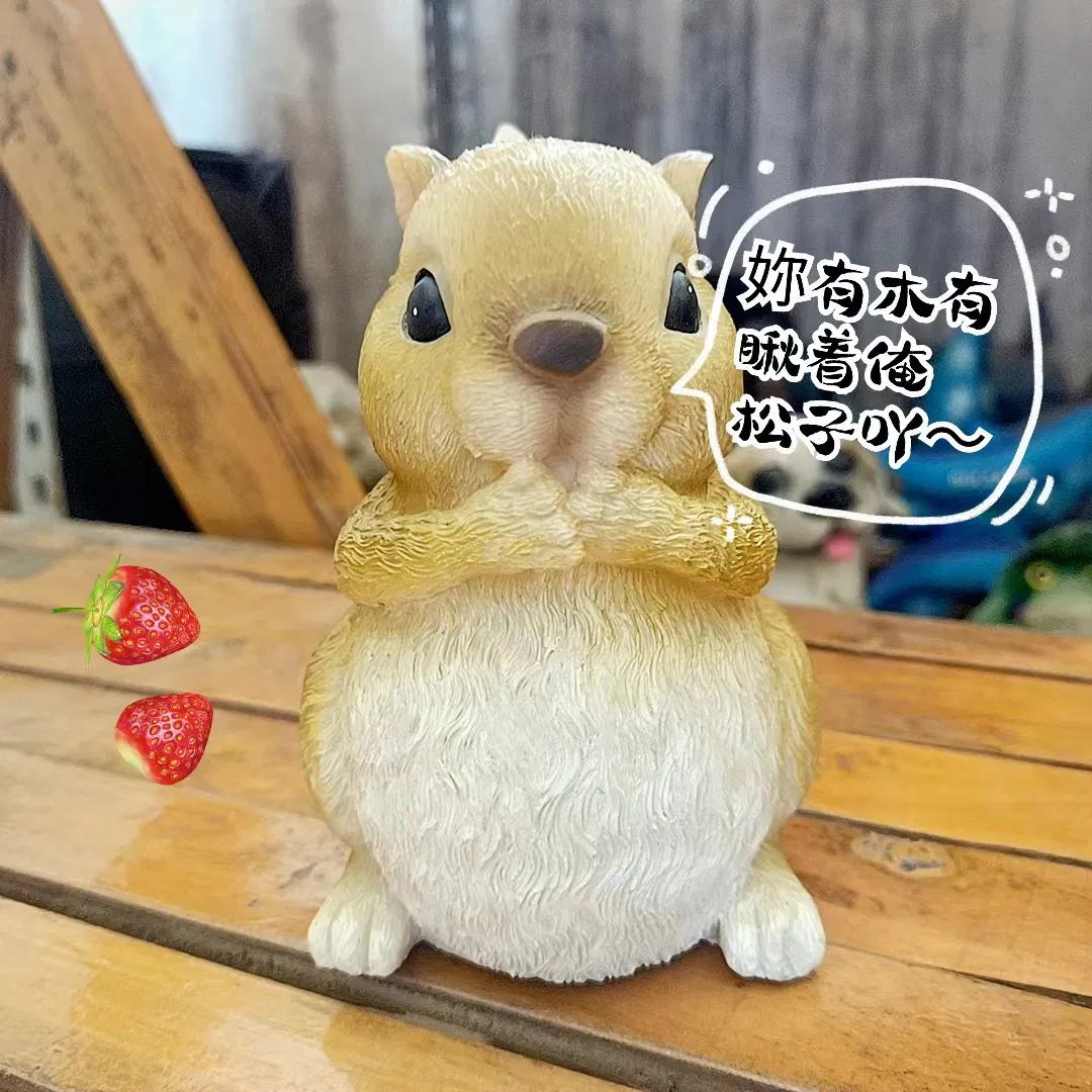 4.3inch Simulation Squirrel Home Desktop Bedroom Garden Courtyard Resin Ornaments Decorations
