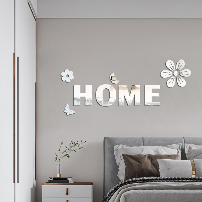 Decorative Bathroom Acrylic Butterfly Shape Mirror Wall Mounted PS Mirror Decoration