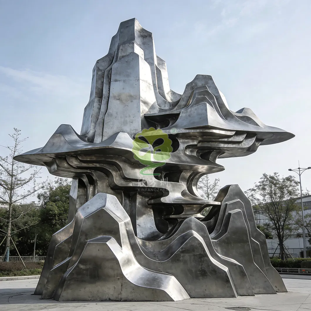 Customized Large Stainless-Steel Rockery Model Sculpture Garden Landscape Outdoor Abstract Special-Shaped Ornaments