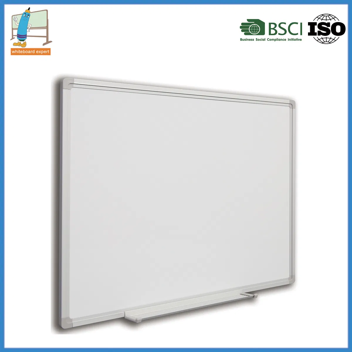 Magnetic Porcelain Dry Erase Board, 47 X 96 Inches, Silver Aluminum Frame, Multi Sizes