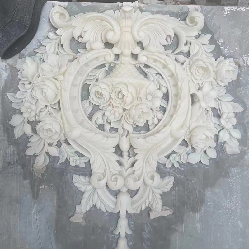 Customized Design Polished White/Beige Marble Architectural Carving Stone Relief Carving for Home Decoration