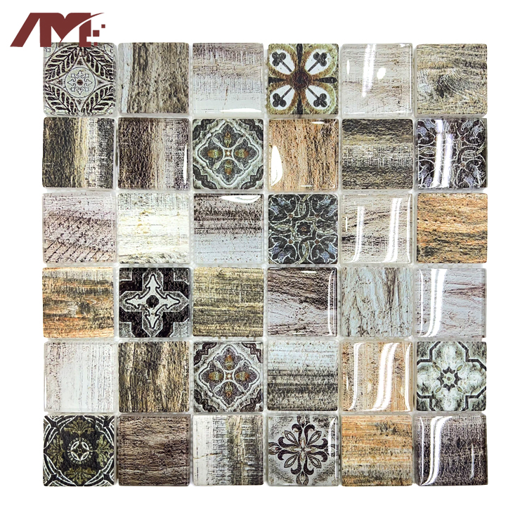 Antique Retro Pattern Cheap Price Ceramic Wall Glass Crystal Mosaic Tiles