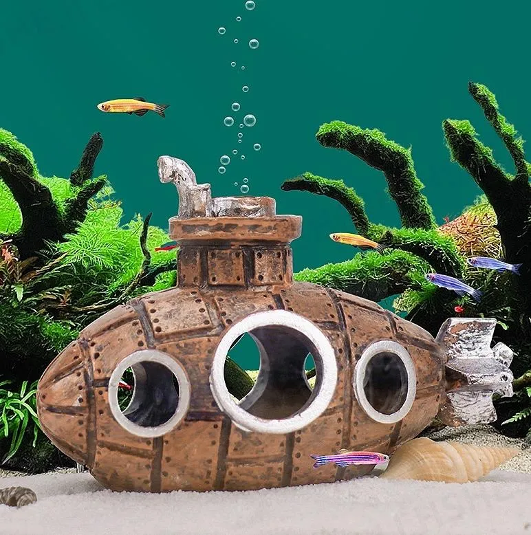 Submarine Fish Tank Ornament