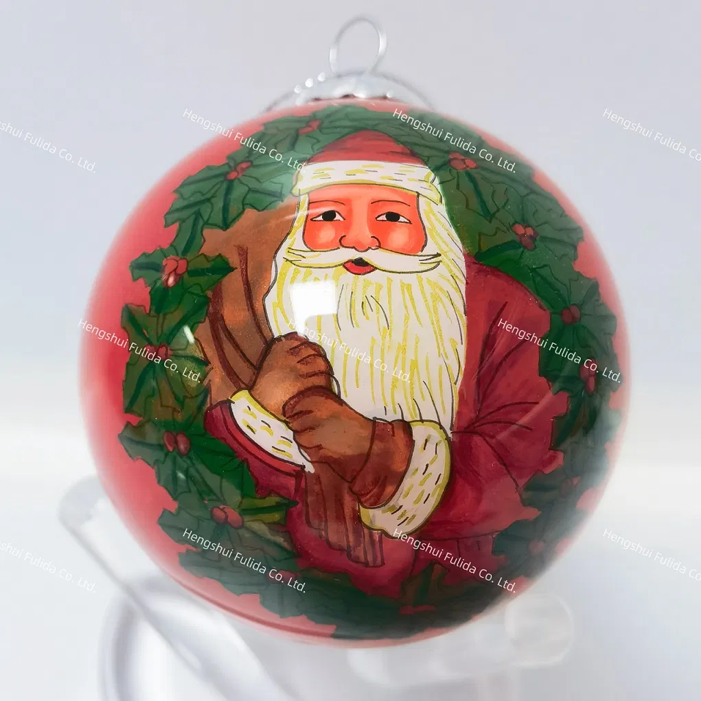 Factory Sale Glass Christmas Ball Xmas Ball Christmas Ornament Christmas Bauble with Inside Hand Painting for Christmas Tree Decoration Christmas Gifts