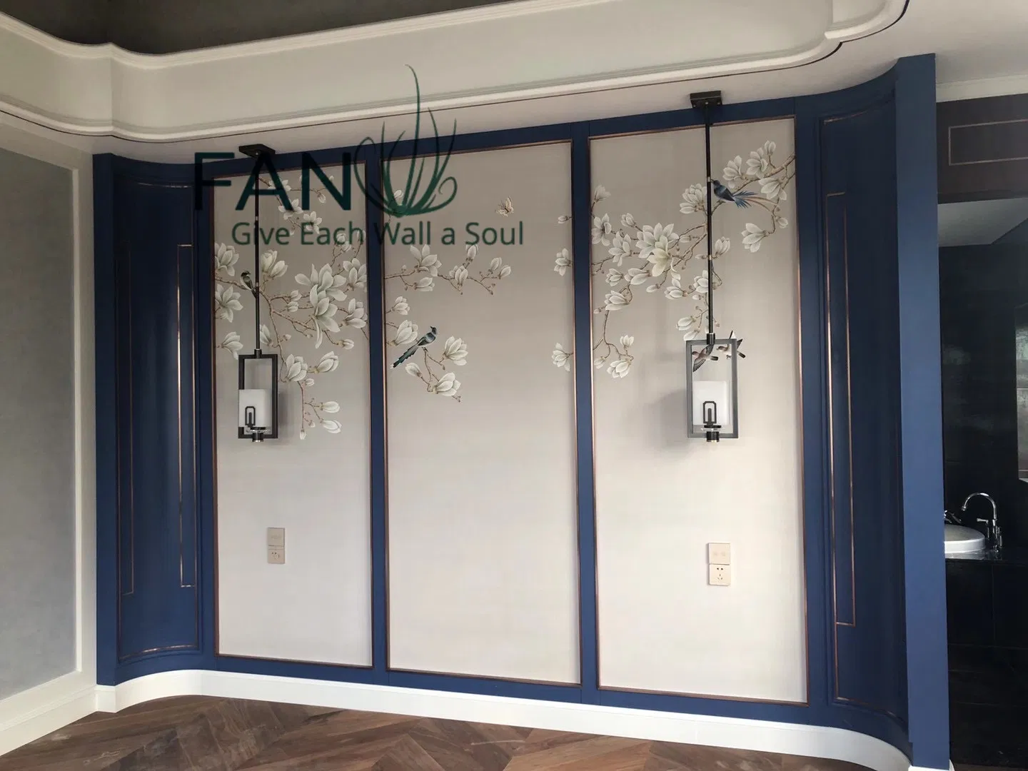 Hand-Painted Wallpaper Display