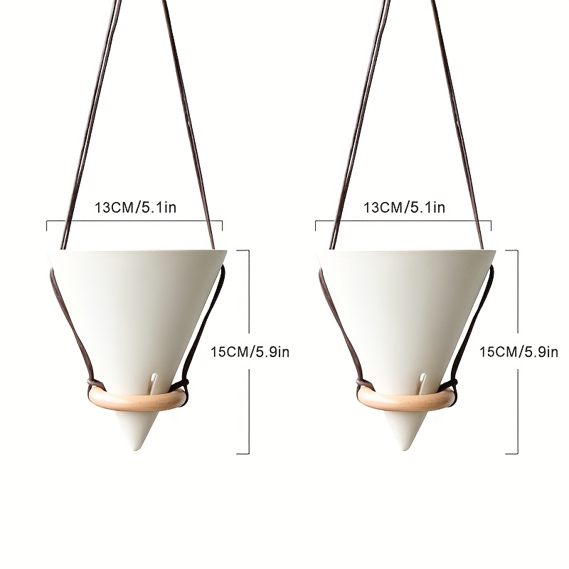 Modern Conical Wall Planter with Rope for Beautiful Indoor Gardens