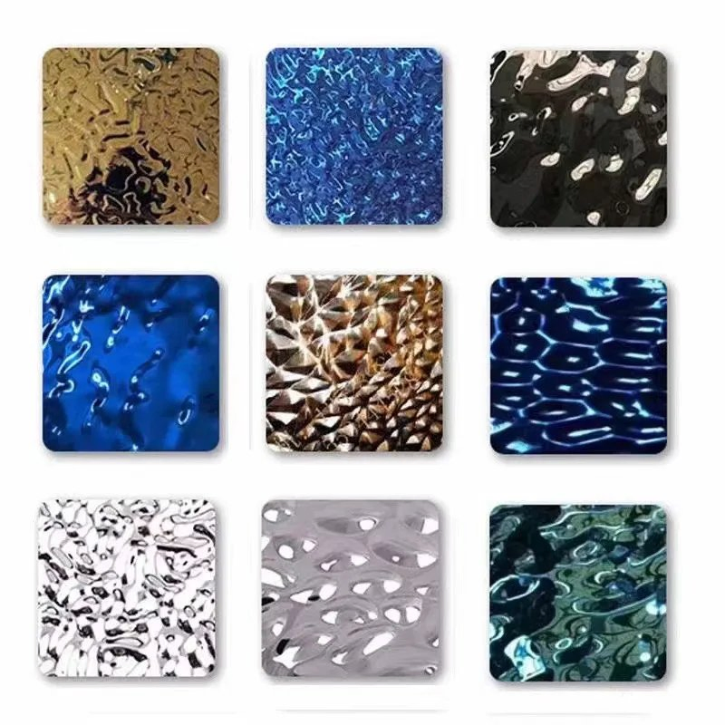 Wall Panel Water Ripple Hammered Stainless Steel Decorative Sliver Press Plate