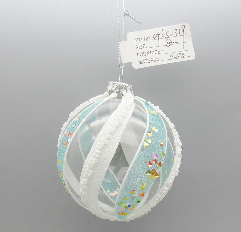 Unique Christmas Pattern Motif Artificial Glass Ball with RoHS Certification