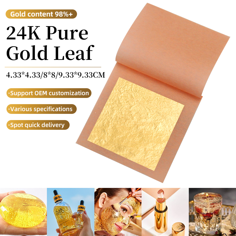 24K Pure Gold Foil Leaf Sheets for Food Cake Decoration