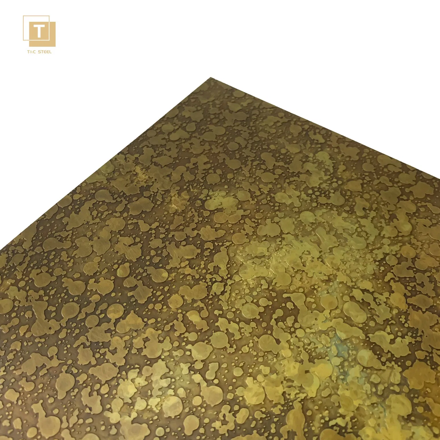 Antique Etched Textured Patina Brass Coated Cladding Decorative Metal Panel Antique 430 201 304 316 Stainless Steel Plate for Interior Wall Building