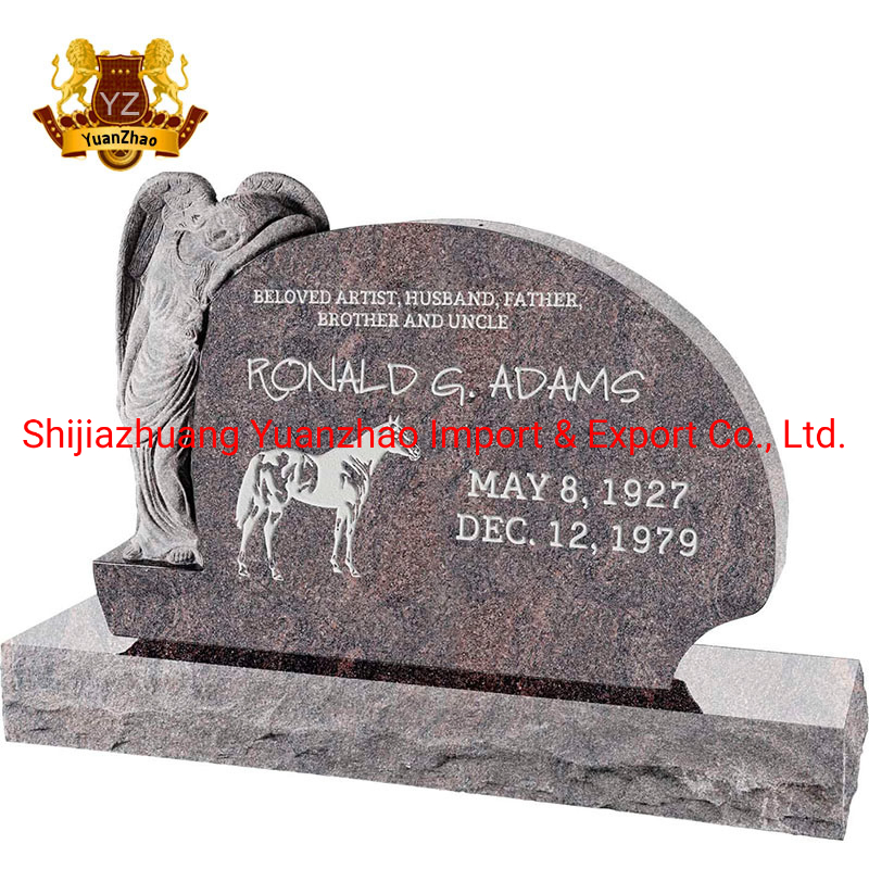 Granite Sitting Angel Tombstone Headstone Graveyard Decoration