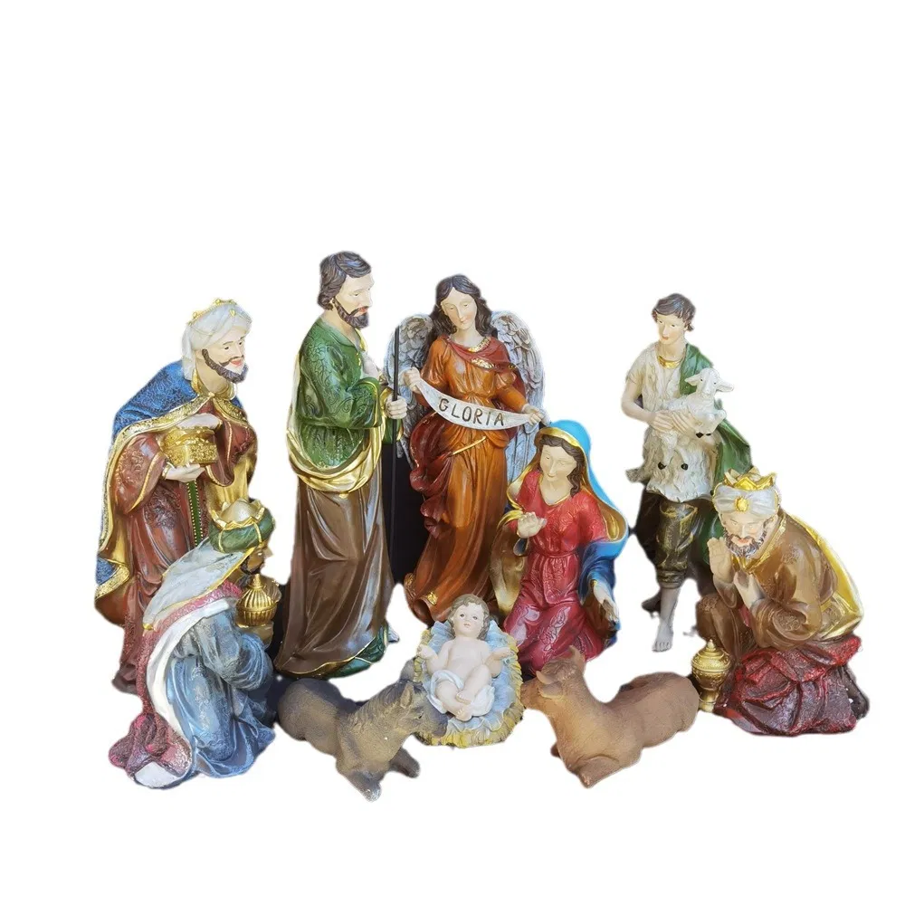 40cm 16inch Customized Hand Painting Resin Ornament Church Crafts Nativity Sets Decoration Christmas Manger