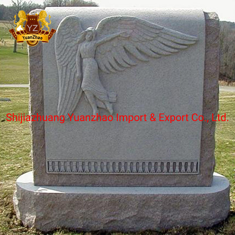 Granite Sitting Angel Tombstone Headstone Graveyard Decoration