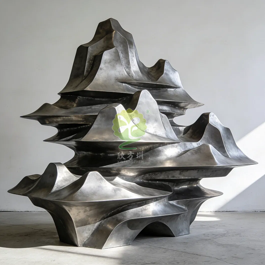 Customized Large Stainless-Steel Rockery Model Sculpture Garden Landscape Outdoor Abstract Special-Shaped Ornaments