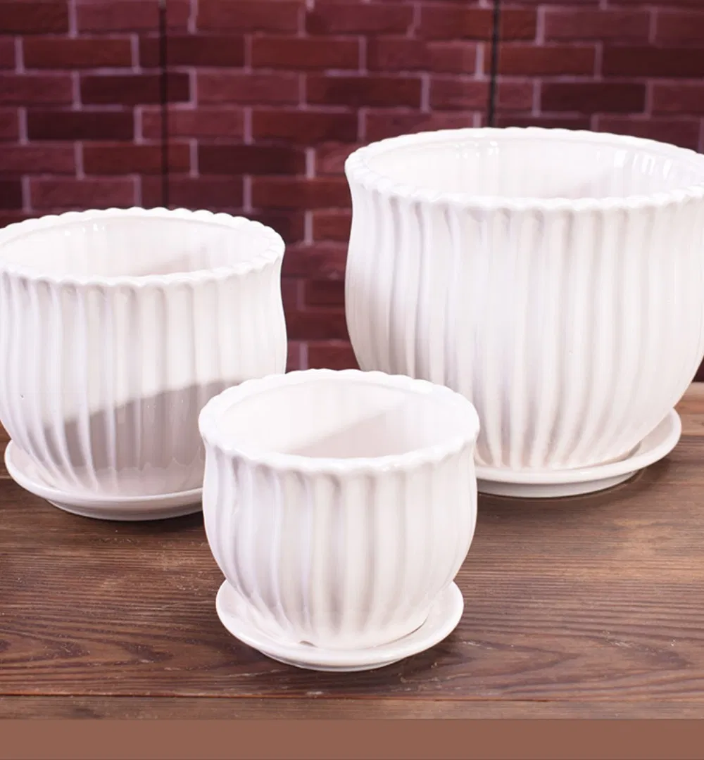 Ceramic Flower Pots Modern White