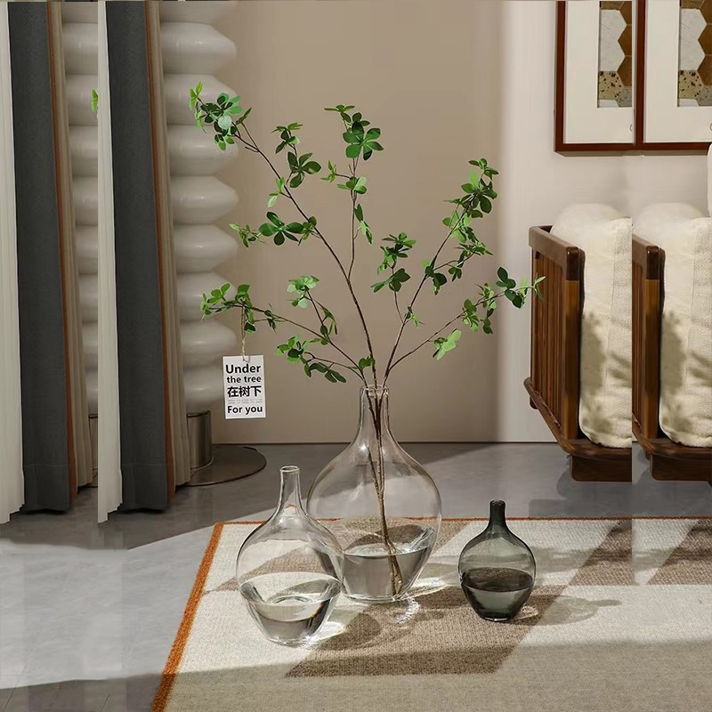 High Quality Modern Wedding Home Decor Ornament Floor Standing Round Belly Small Caliber Flower Vase