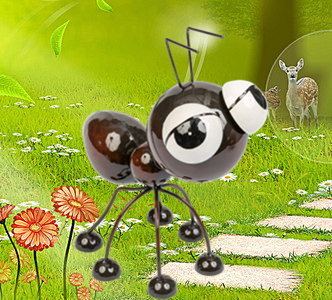 Factory Supply Large Brown Metal Ant Statue for Yard Decor
