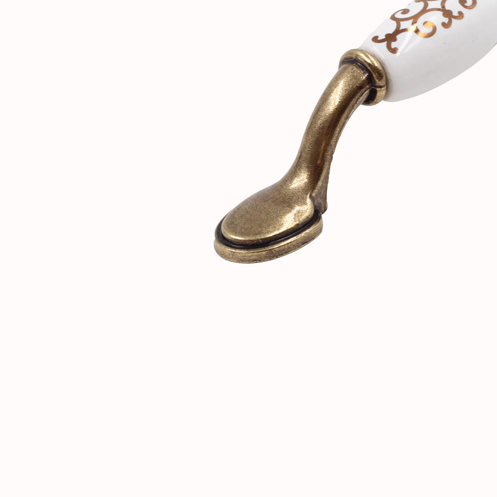 Fine Yellow Hook Flower Ceramic Handle European Antique Drawer Furniture Wardrobe Cabinet Handle