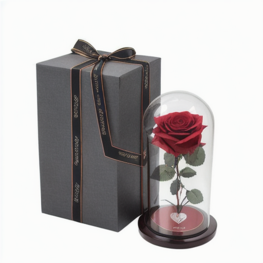 Stylish Glass Dome with Base for Preserved Flower Displays