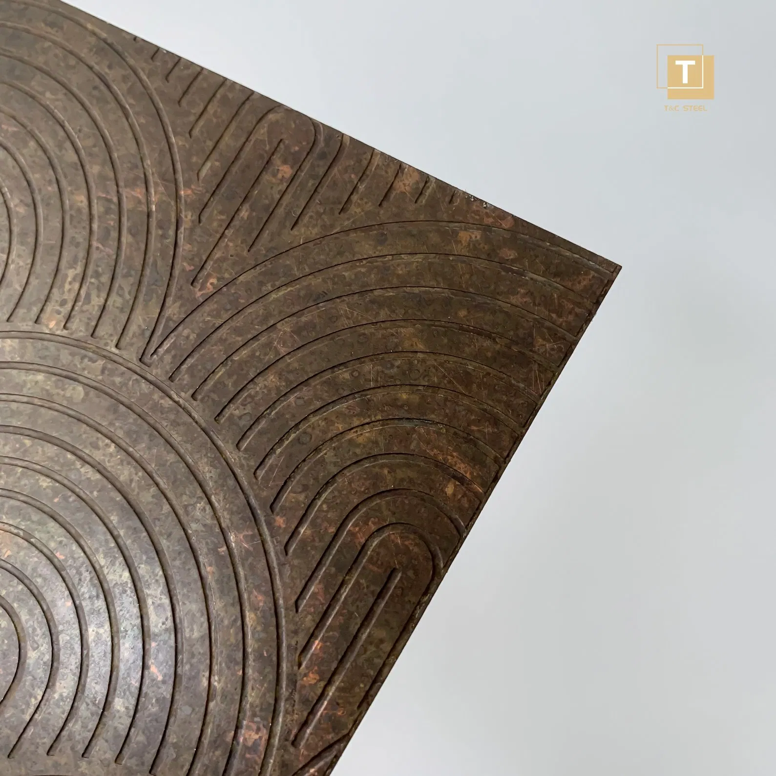 Inox Grade 201 304 4X8 Deep Etched Antique Bronze Color Decorative Stainless Steel Plate for Wall Cladding