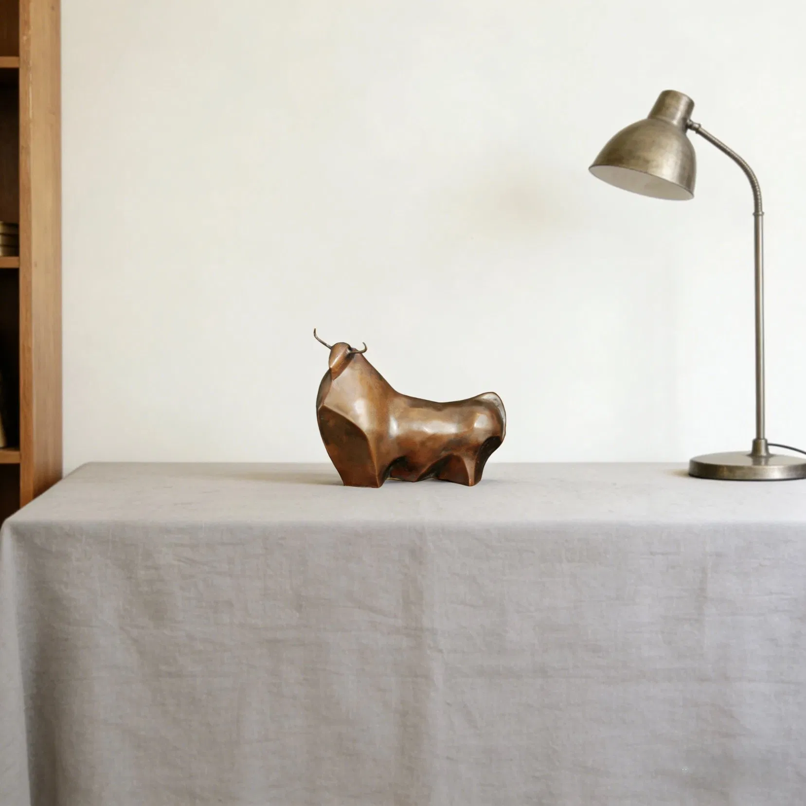 Abstract Bull Bronze Statue-Handmade Modern Animal Art Sculpture