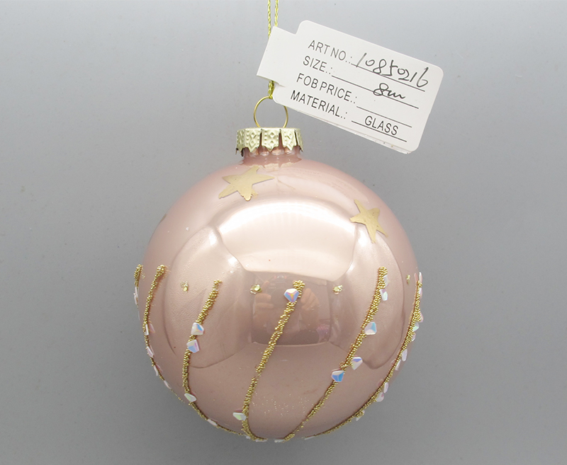 Christmas Pattern Motif Artificial Glass Ball SAA Certified for Quality Assurance