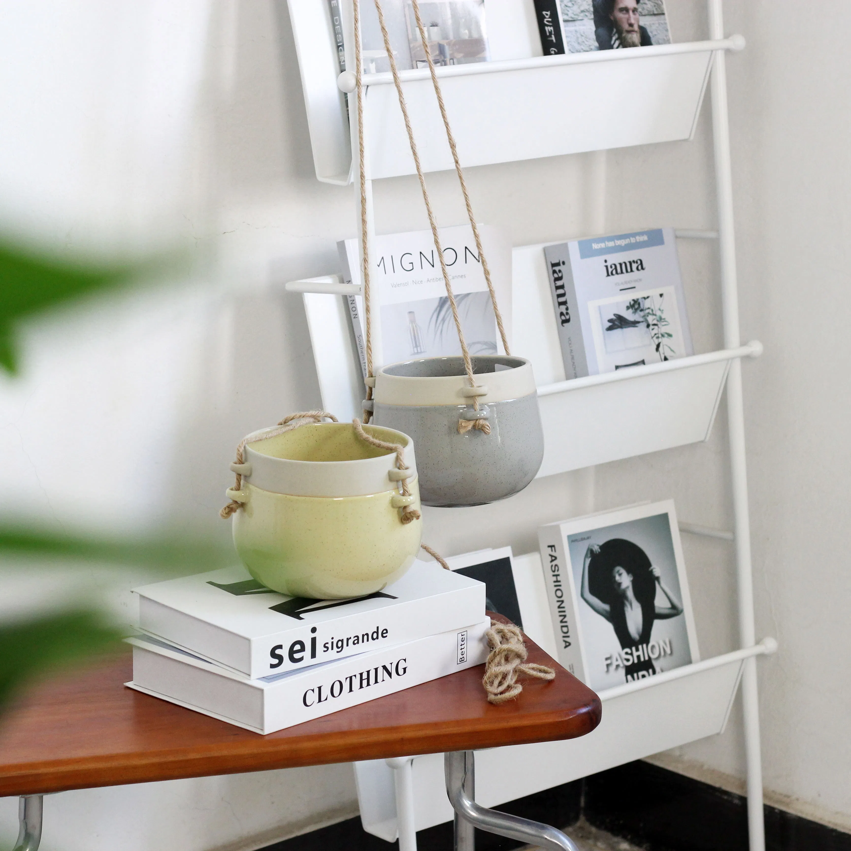 Modern Speckled Glaze Hanging Planter for Indoor Plants