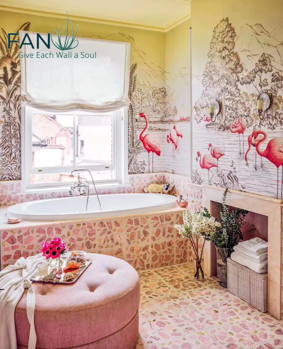 Zhenling Hand-Painted Bunker Architecture Design Wallpaper for Bedroom Wall Decoration