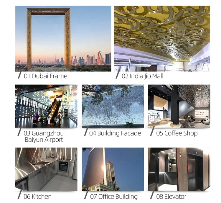 Factory Supply 316L Mirror Etching Color Decorative Stainless Steel Plate for Wall Decoration Stainless Steel Sheet