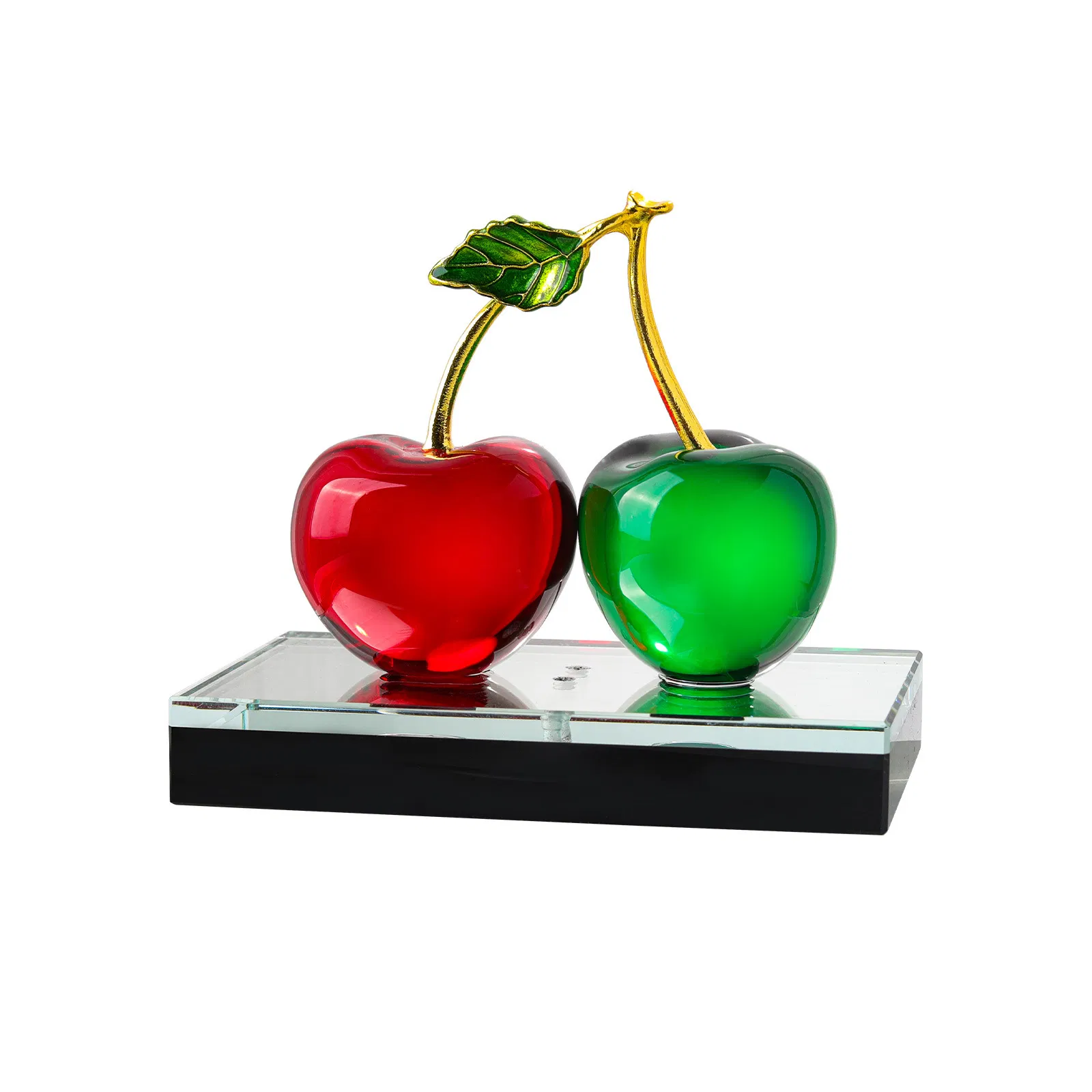 11cm Cherry Model Crystal Crafts Pairs Desktop Living Room Car Ornaments Personalized Gift